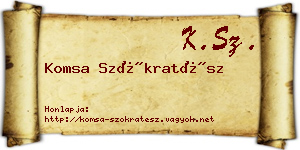 Komsa Szókratész névjegykártya